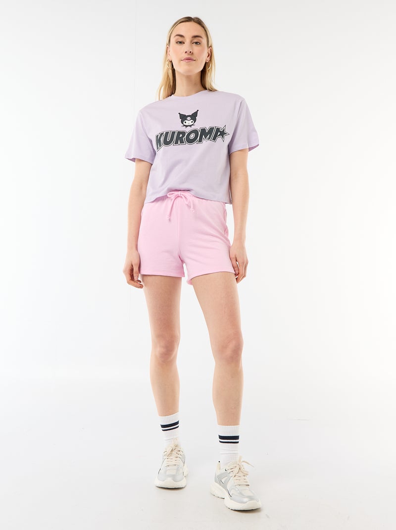 T-shirt estampado 'Kuromi' de manga curta Rosa - Kiabi