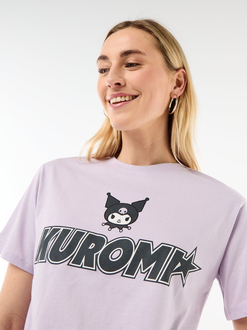 T-shirt estampado 'Kuromi' de manga curta Rosa - Kiabi