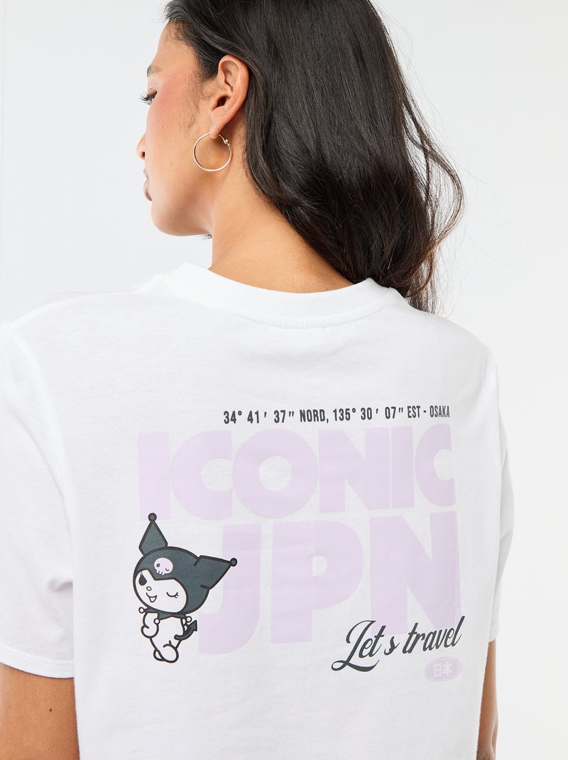 T-shirt estampado 'Kuromi' de mangas curtas Branco - Kiabi