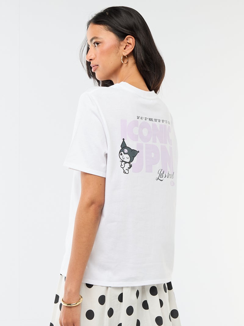 T-shirt estampado 'Kuromi' de mangas curtas Branco - Kiabi