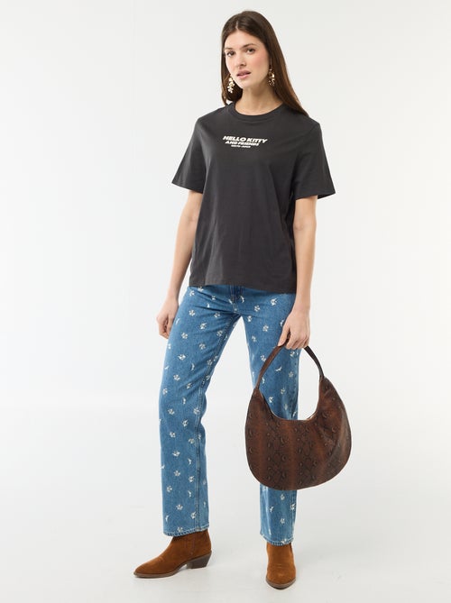 T-shirt estampado 'Kuromi' de mangas curtas - Kiabi