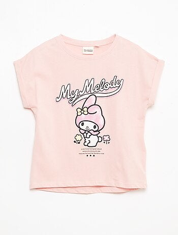 T-shirt estampado 'Kuromi' liso em algodão