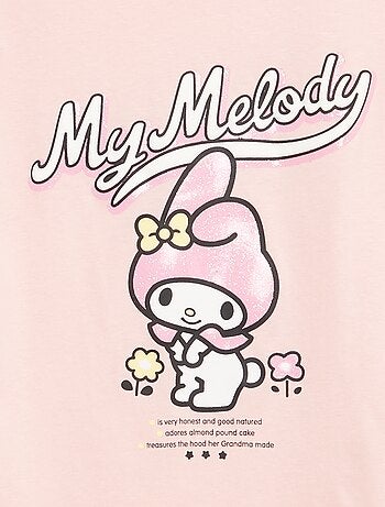 T-shirt estampado 'Kuromi' liso em algodão