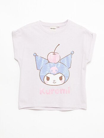 T-shirt estampado 'Kuromi' liso em algodão