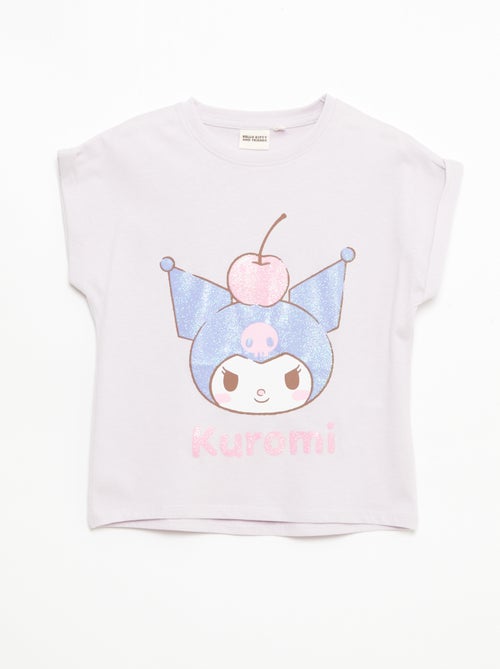 T-shirt estampado 'Kuromi' liso em algodão - Kiabi