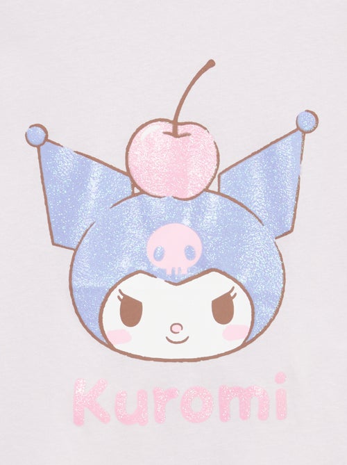 T-shirt estampado 'Kuromi' liso em algodão - Kiabi