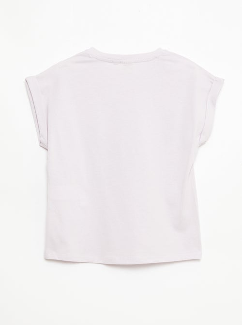 T-shirt estampado 'Kuromi' liso em algodão - Kiabi