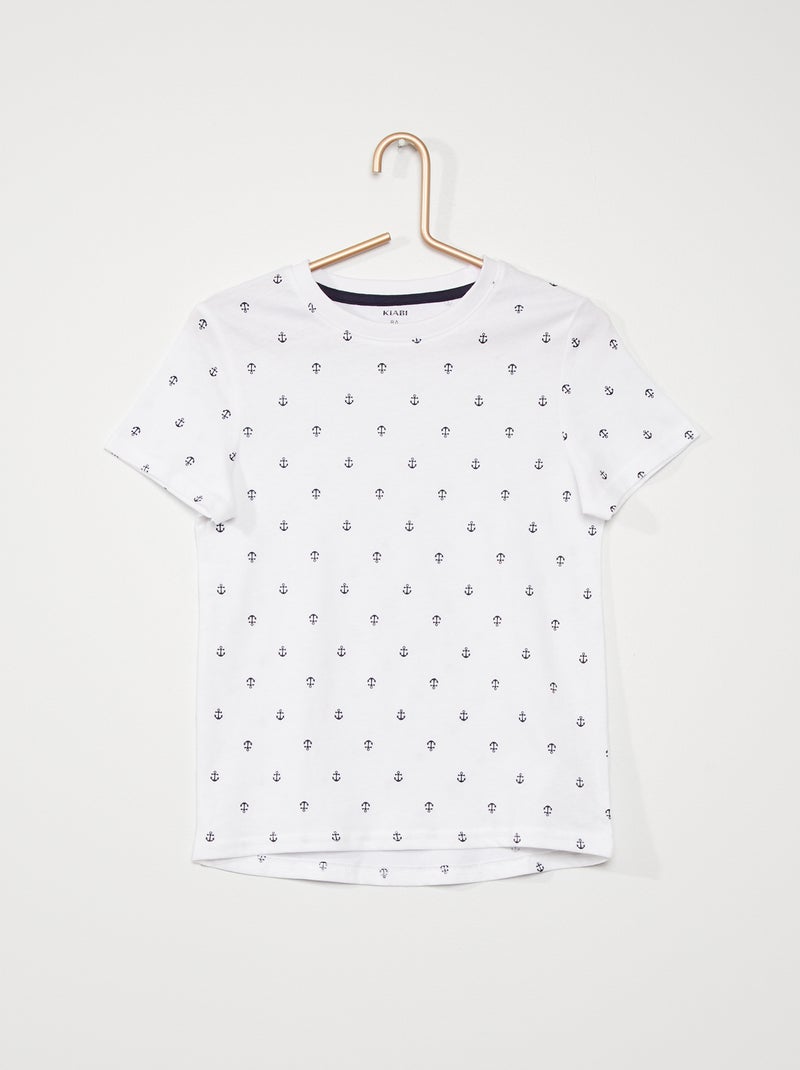 T-shirt estampado 'marinheiro' BRANCO - Kiabi