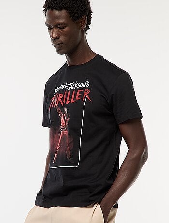 T-shirt estampado 'Michael Jackson' 'Thriller' de manga curta