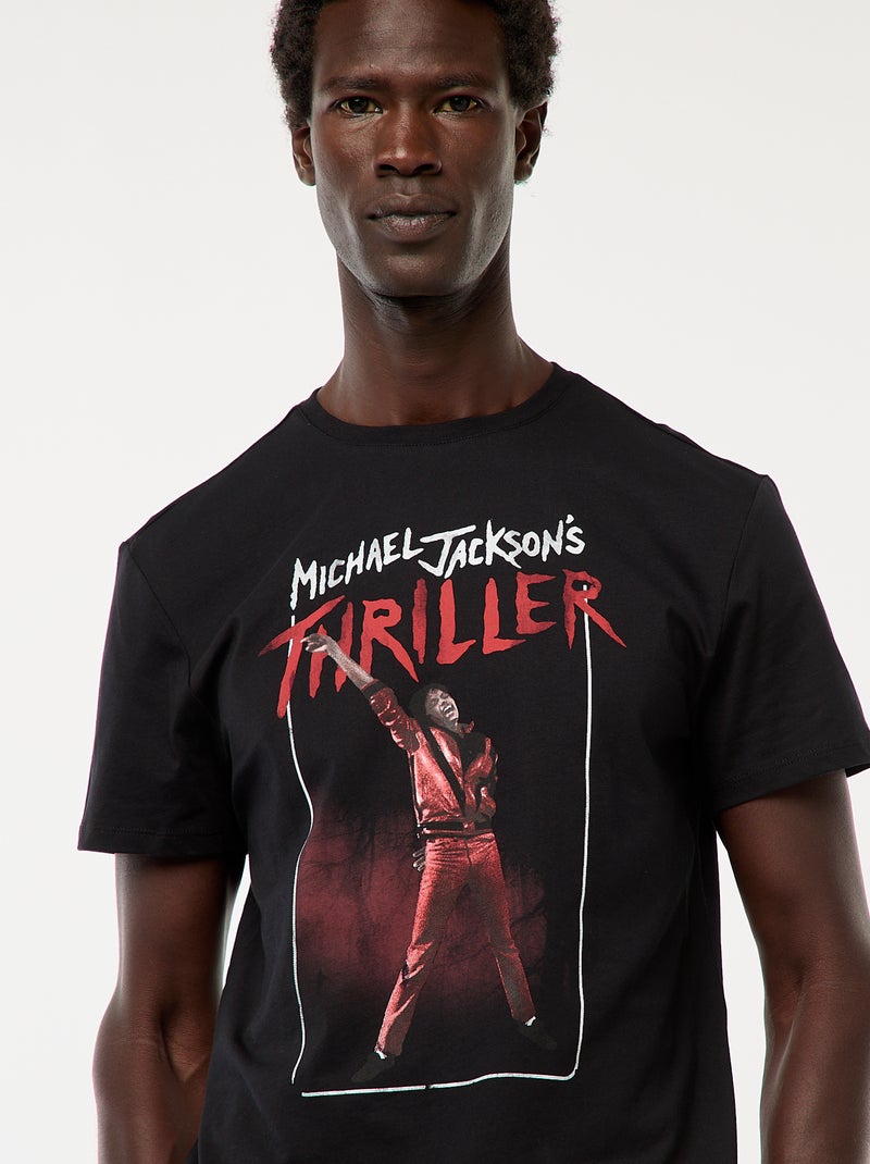 T-shirt estampado 'Michael Jackson' 'Thriller' de manga curta Preto - Kiabi