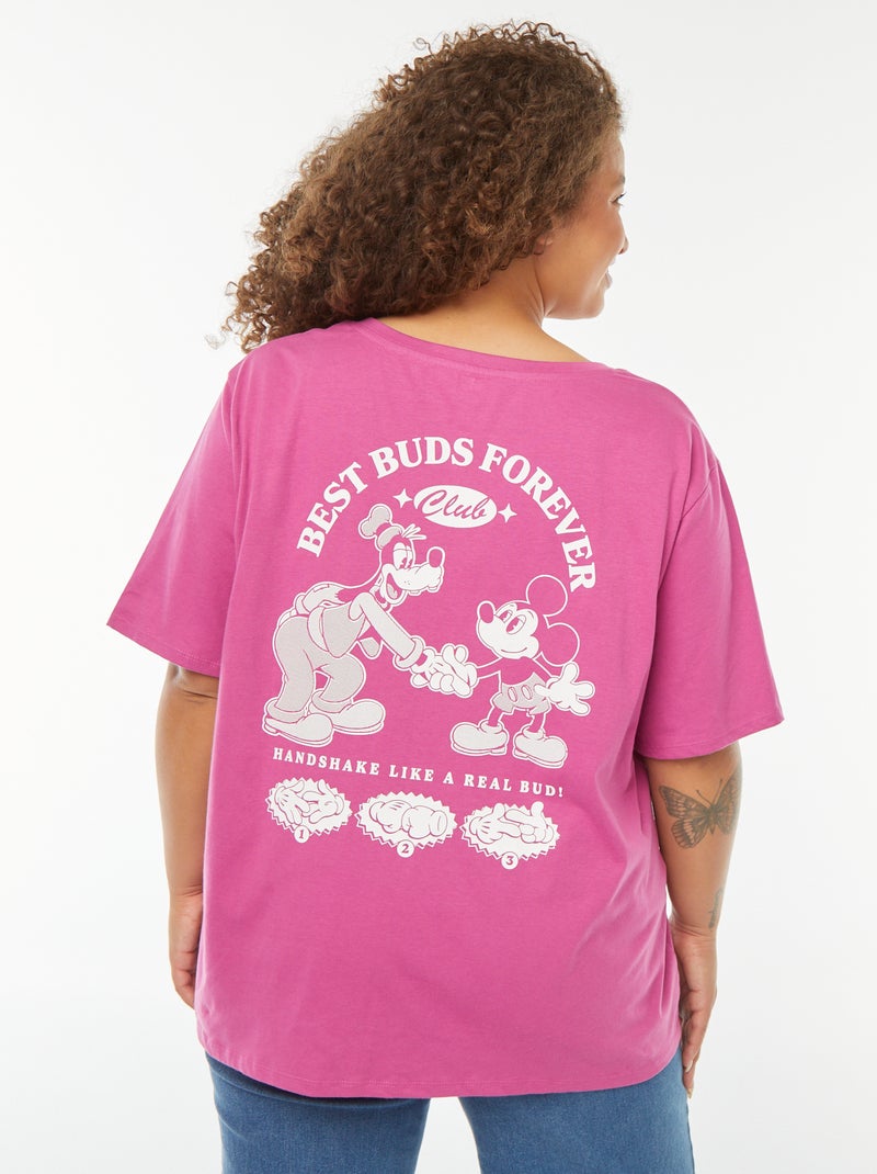 T-shirt estampado 'Mickey' e 'Pluto' Rosa - Kiabi