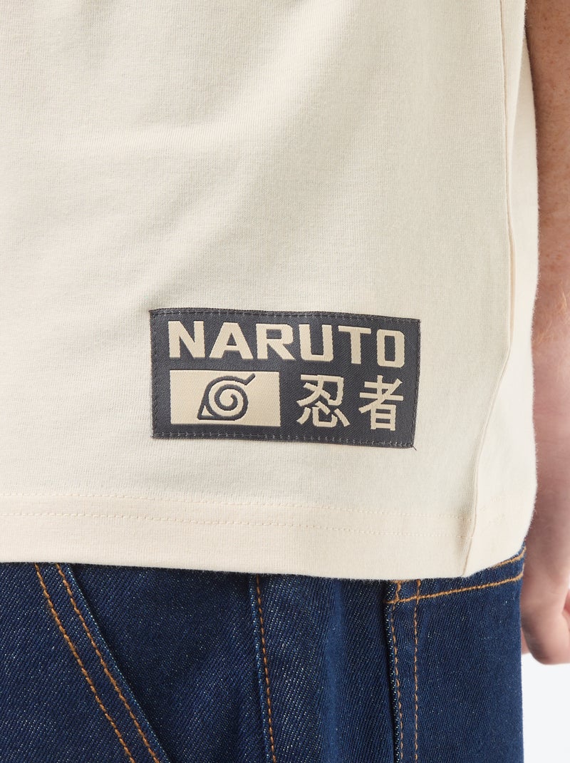 T-shirt estampado 'Naruto' em algodão liso Bege - Kiabi