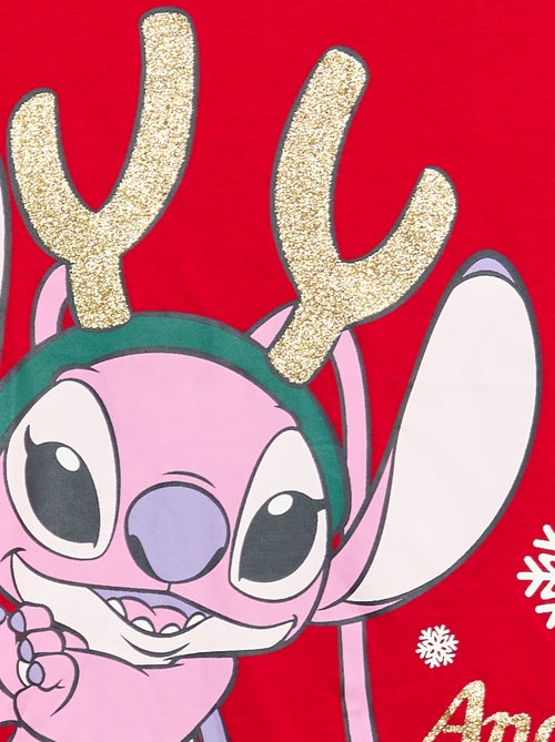 T-shirt estampado Natal 'Disney' 'Angel' em jersey de algodão - Kiabi