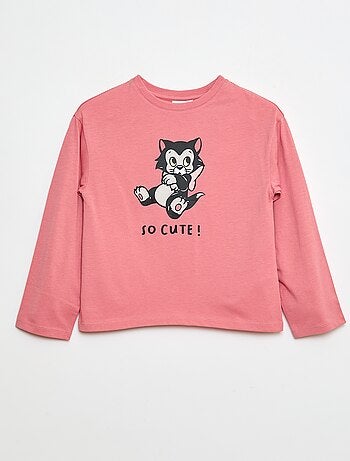 T-shirt estampado Natal 'Disney' 'Figaro' em jersey de algodão