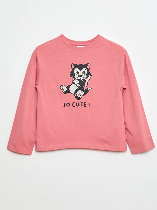 T-shirt estampado Natal 'Disney' 'Figaro' em jersey de algodão - Kiabi