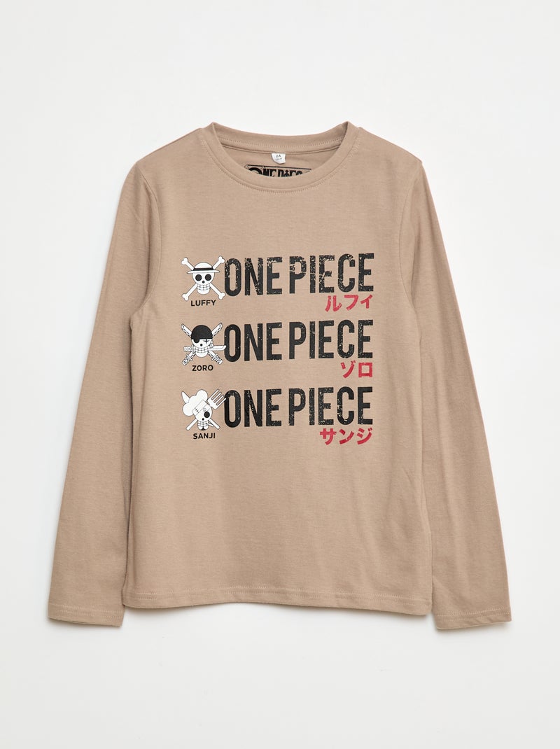 T-shirt estampado 'One Piece' Bege - Kiabi