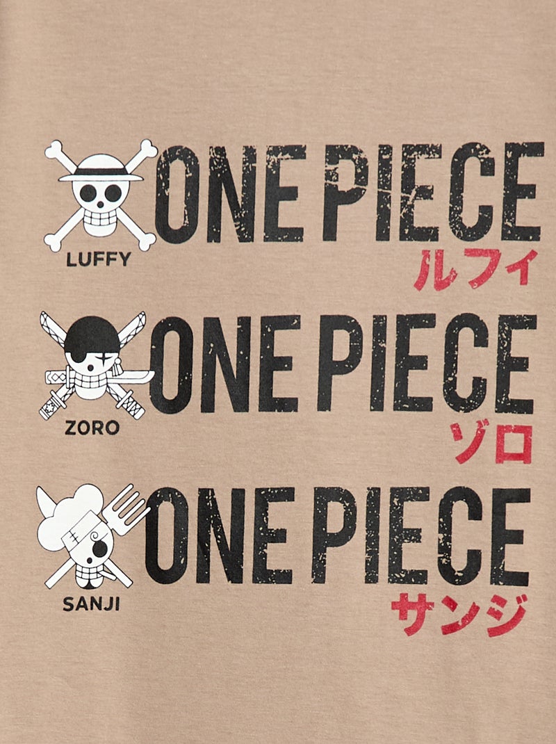T-shirt estampado 'One Piece' Bege - Kiabi
