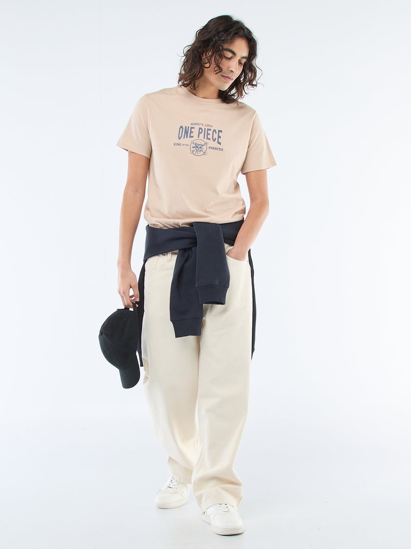 T-shirt estampado 'One Piece' Bege - Kiabi