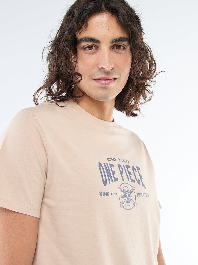 T-shirt estampado 'One Piece' Bege - Kiabi