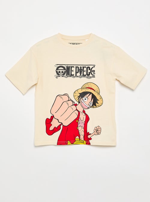 T-shirt estampado 'One Piece' de manga curta em algodão - Kiabi