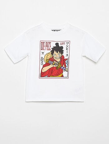 T-shirt estampado 'One Piece' de manga curta em algodão