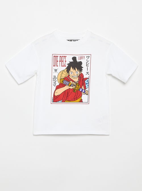 T-shirt estampado 'One Piece' de manga curta em algodão - Kiabi