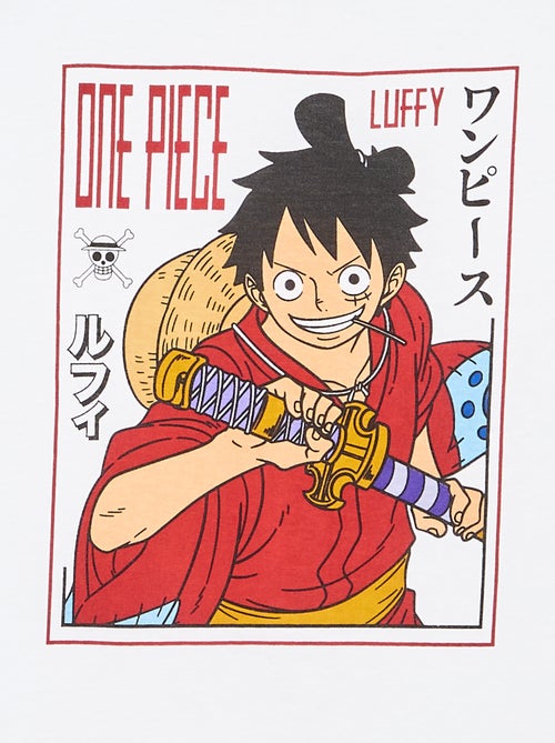 T-shirt estampado 'One Piece' de manga curta em algodão - Kiabi