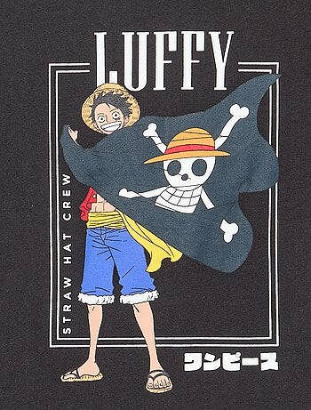 T-shirt estampado 'One Piece' de manga curta em algodão