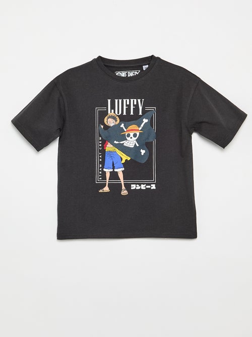 T-shirt estampado 'One Piece' de manga curta em algodão - Kiabi