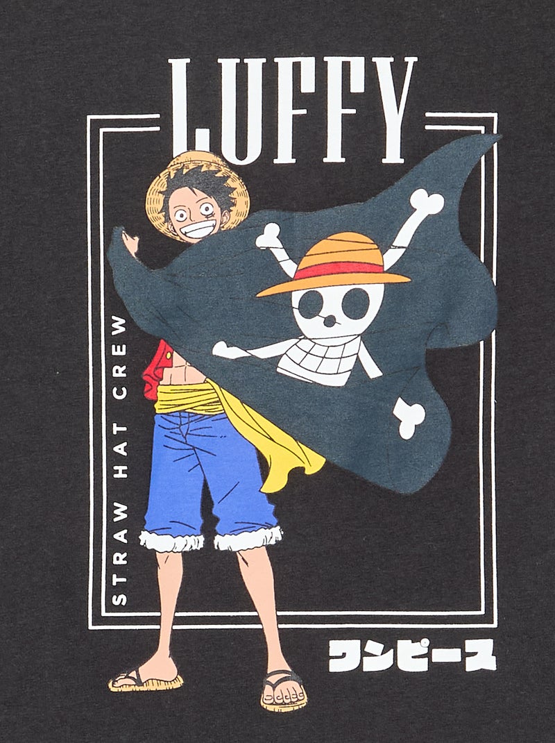 T-shirt estampado 'One Piece' de manga curta em algodão Cinza - Kiabi