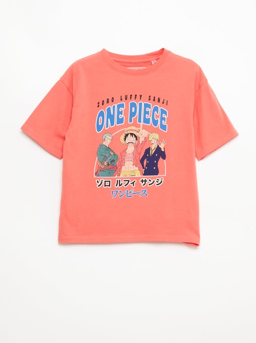 T-shirt estampado 'One Piece' de manga curta em algodão - Kiabi