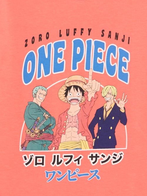 T-shirt estampado 'One Piece' de manga curta em algodão - Kiabi