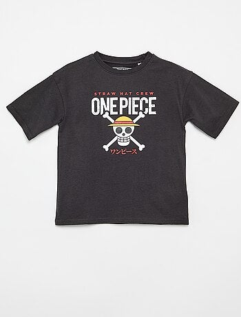 T-shirt estampado 'One Piece' de manga curta em algodão