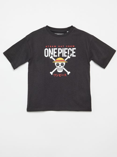 T-shirt estampado 'One Piece' de manga curta em algodão - Kiabi