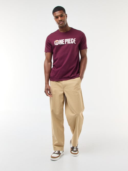 T-shirt estampado 'One Piece' de manga curta - Kiabi