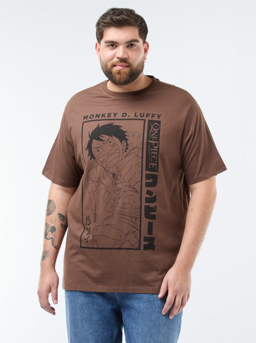 T-shirt estampado 'One Piece' em algodão - Kiabi