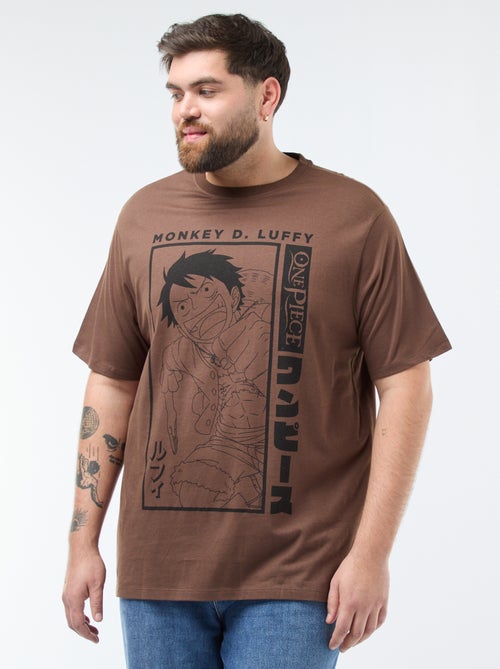 T-shirt estampado 'One Piece' em algodão - Kiabi