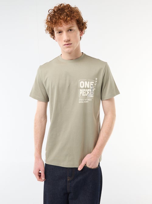 T-shirt estampado 'One Piece' em algodão - Kiabi