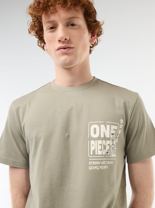 T-shirt estampado 'One Piece' em algodão - Kiabi
