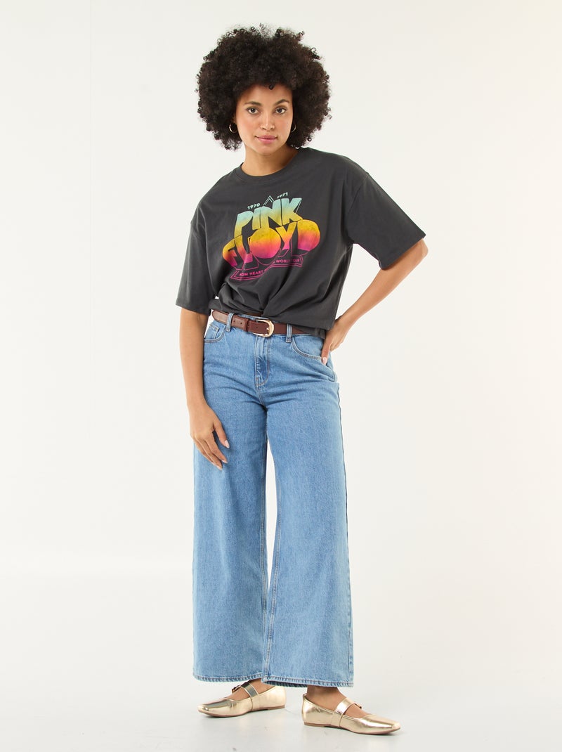 T-shirt estampado 'Pink Floyd' liso Preto - Kiabi