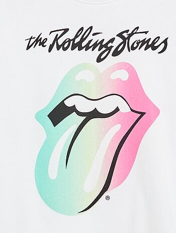 T-shirt estampado 'Rolling Stones' em algodão