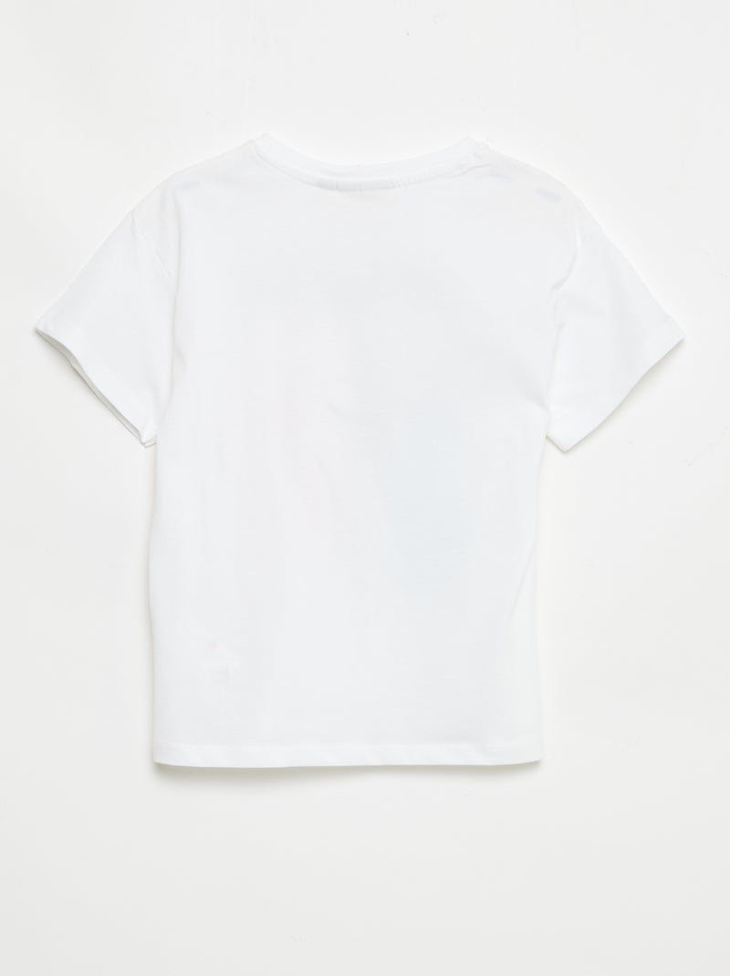 T-shirt estampado 'Rolling Stones' em algodão Branco - Kiabi