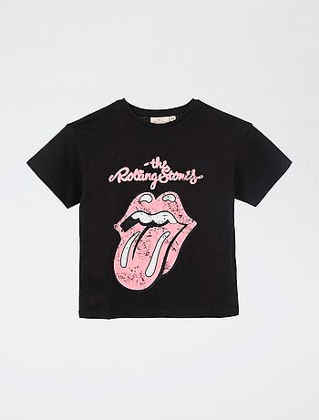 T-shirt estampado 'Rolling Stones' em algodão