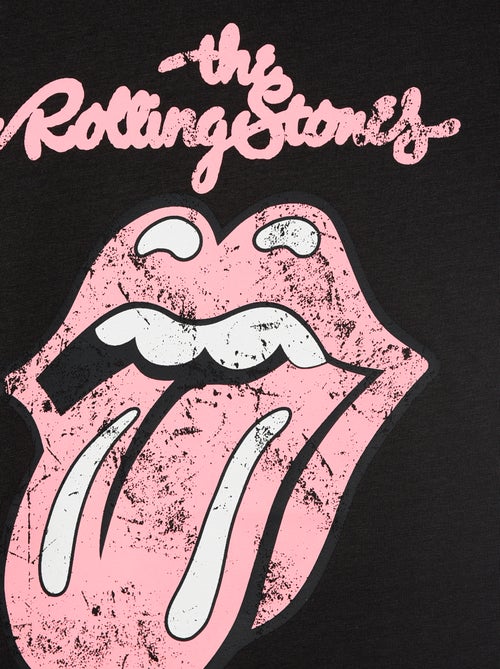 T-shirt estampado 'Rolling Stones' em algodão - Kiabi