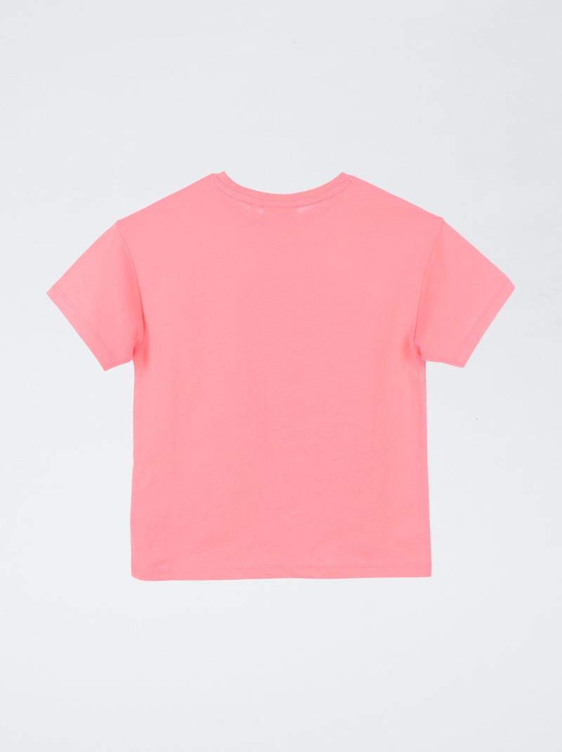 T-shirt estampado 'Rolling Stones' em algodão Rosa - Kiabi