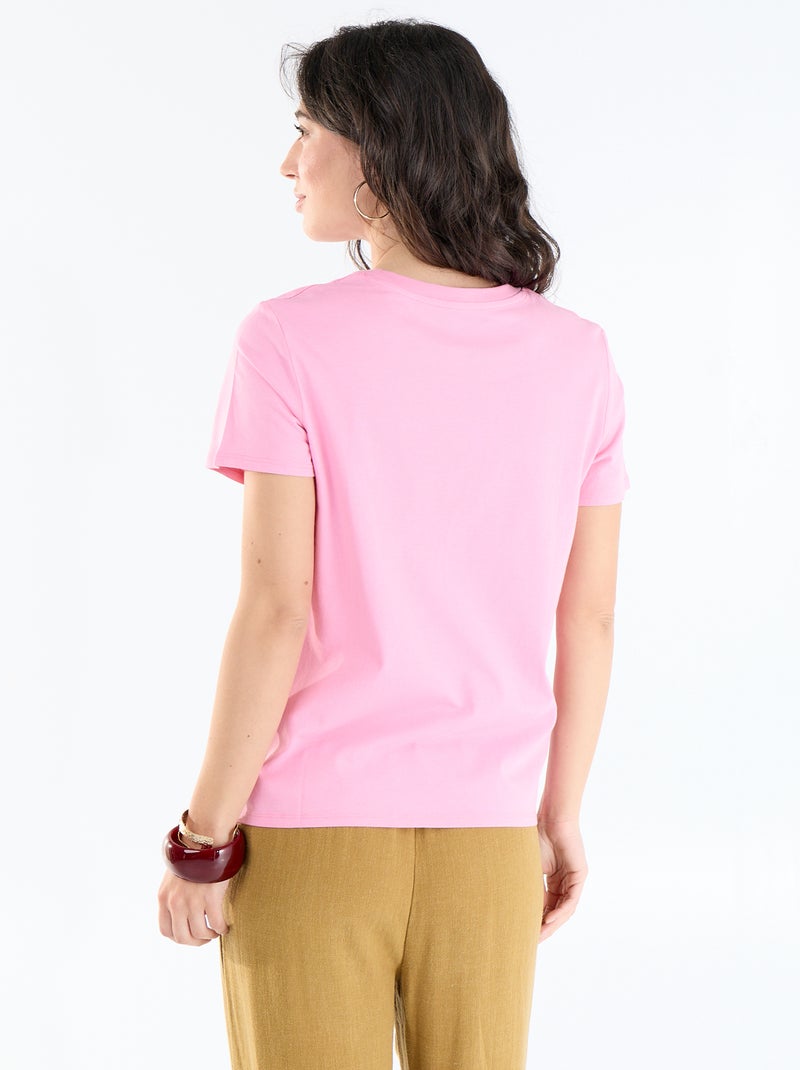 T-shirt estampado Rosa - Kiabi