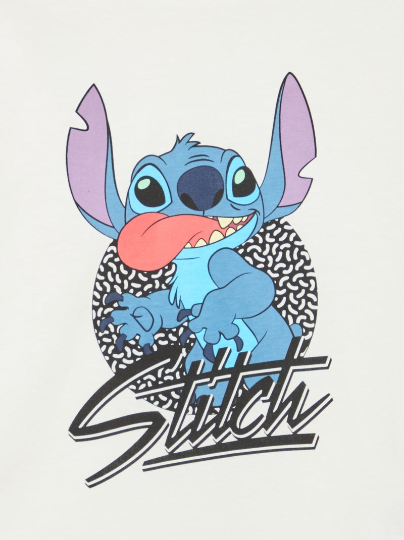 T-shirt estampado 'Stitch' Branco - Kiabi