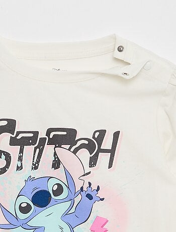 T-shirt estampado 'Stitch' manga curta - coleção fácil de vestir