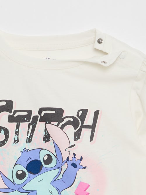 T-shirt estampado 'Stitch' manga curta - coleção fácil de vestir - Kiabi