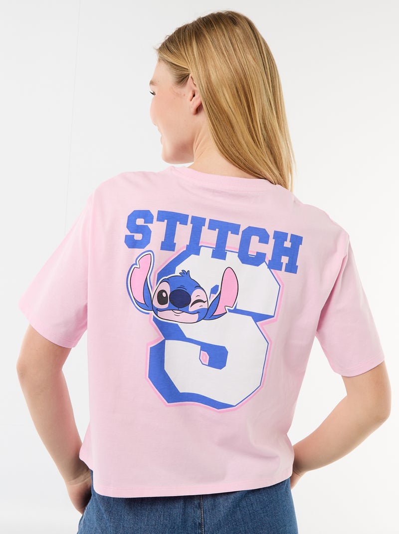 T-shirt estampado \'Stitch\' Rosa - Kiabi